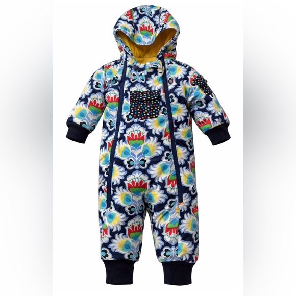 Hanna Andersson Other - Hanna Andersson Baby Snowsuit Size 80 Nordic Print Hooded One Piece